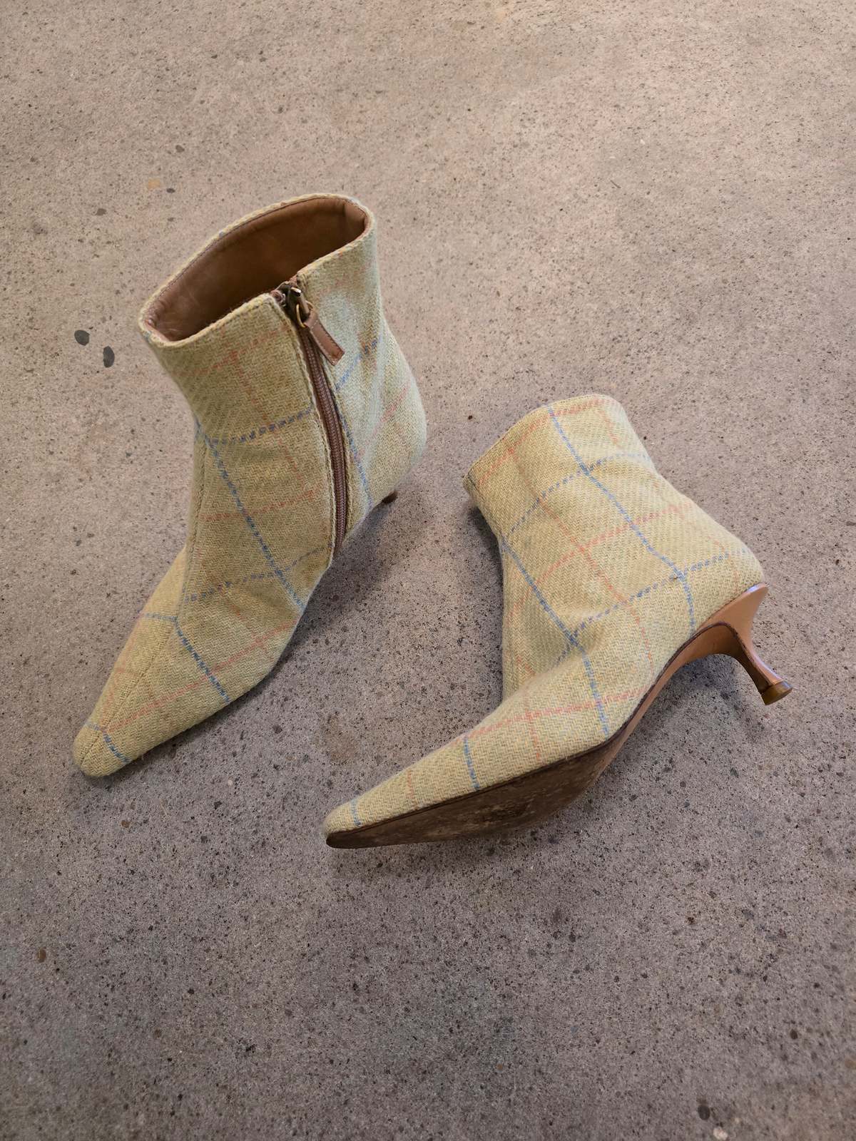 Vintage Jimmy Choo Yellow Plaid Boots - Image 5 of 6