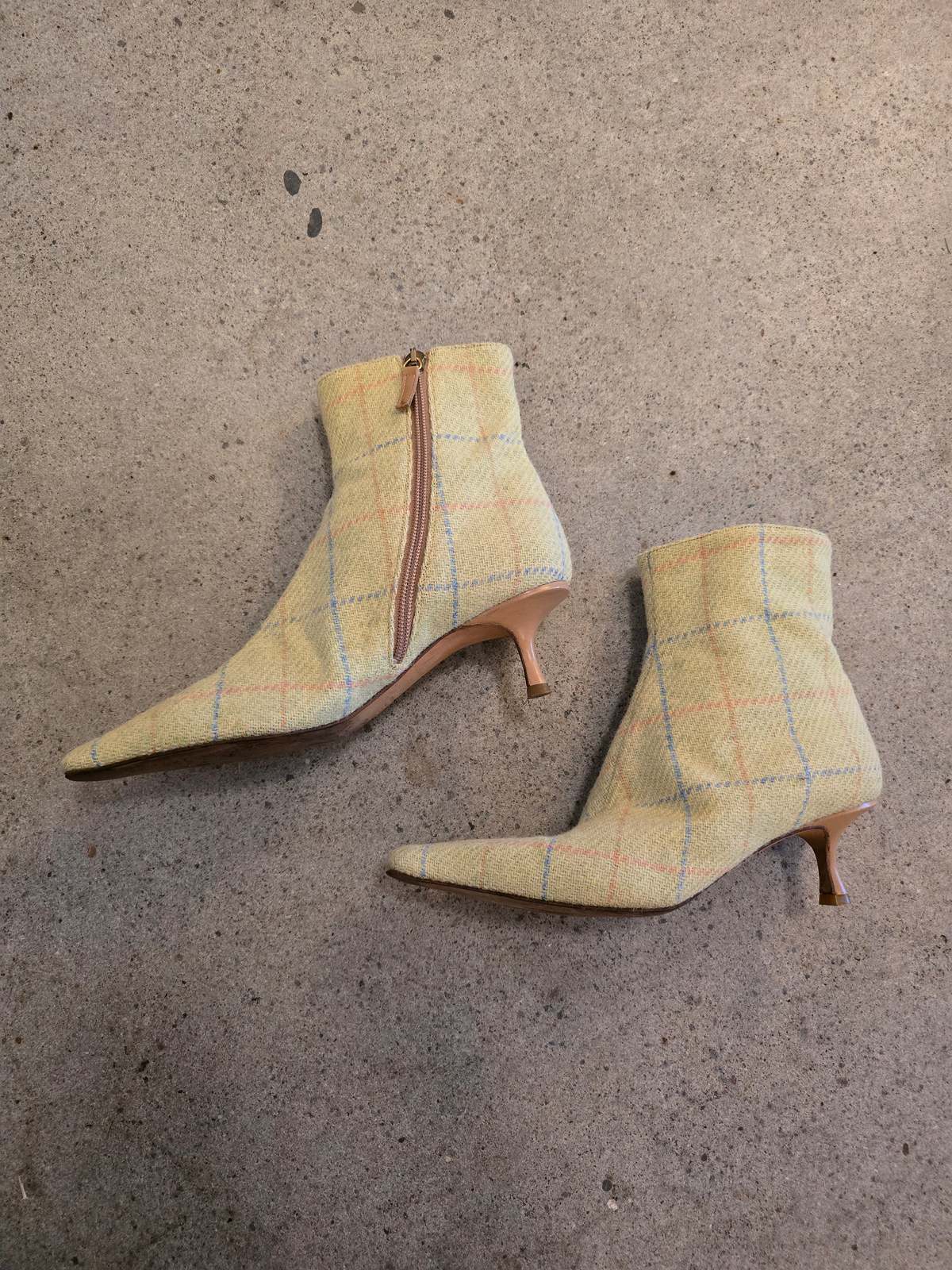 Vintage Jimmy Choo Yellow Plaid Boots - Image 6 of 6