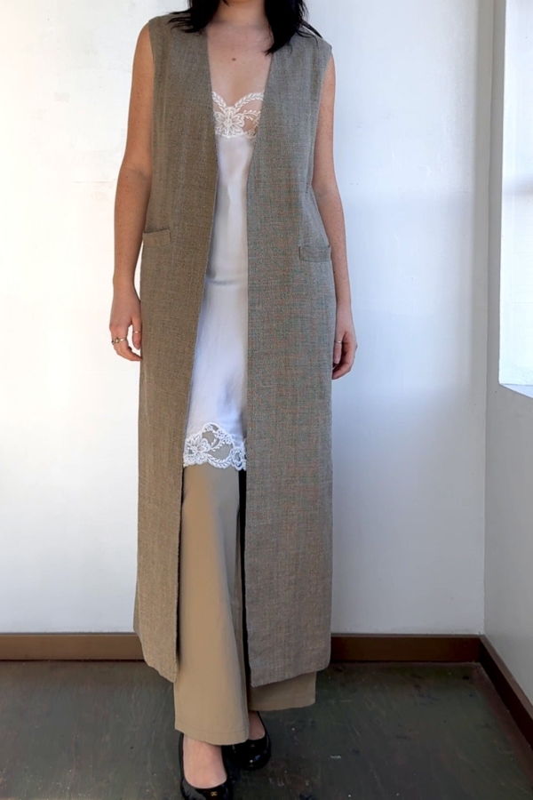 Vintage Laura Biagiotti Linen Duster Vest