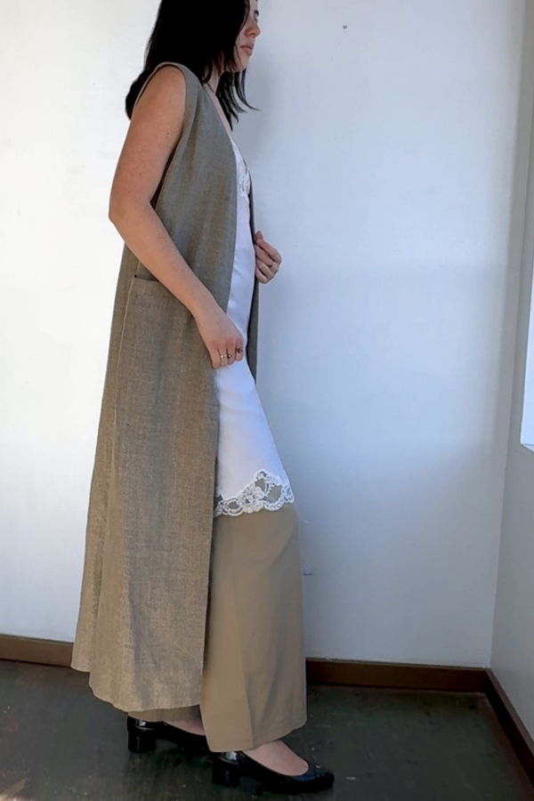 Vintage Laura Biagiotti Linen Duster Vest