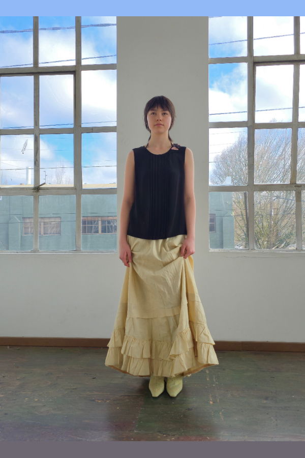 Vintage Prada Bow Shoulder Silk Top