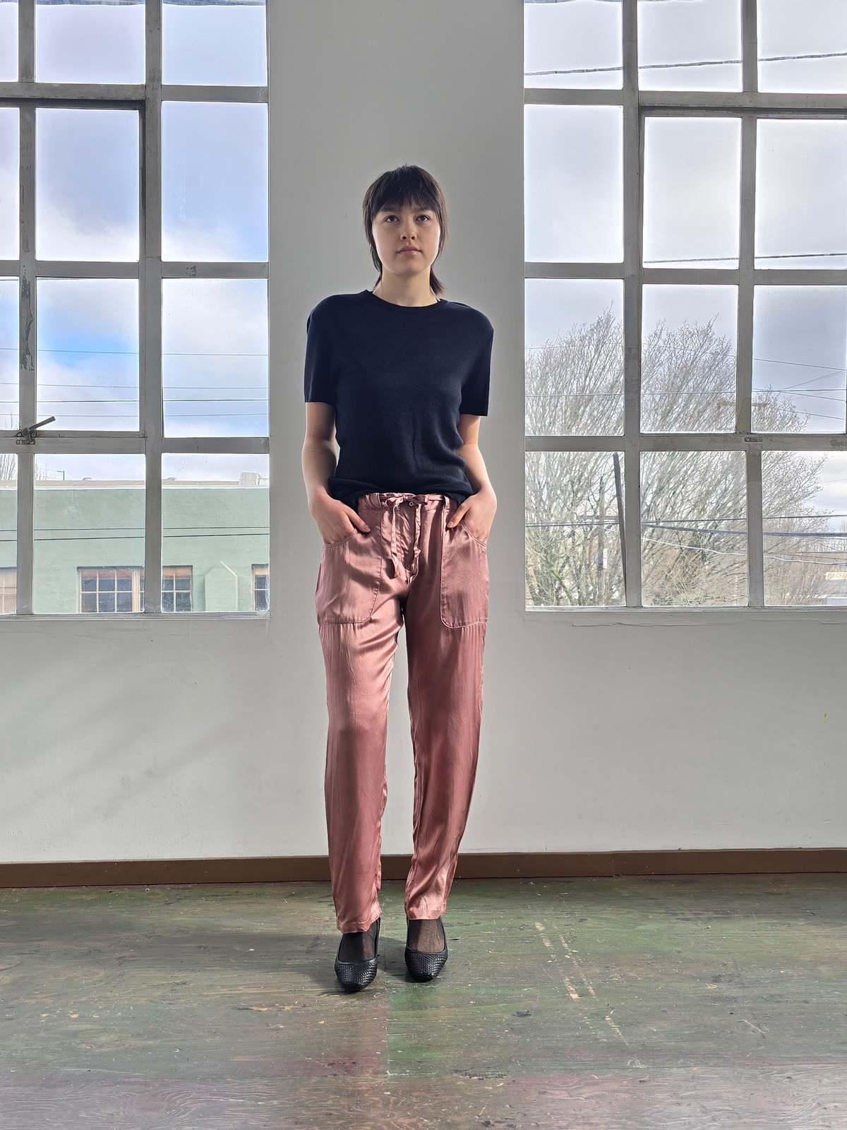 Vintage Prada Orchid Silk Trousers - Image 1 of 5