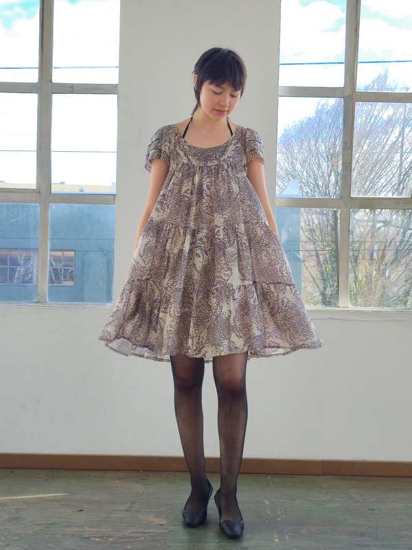 Vintage Sandro Bauble Vines Babydoll Silk Dress Dress