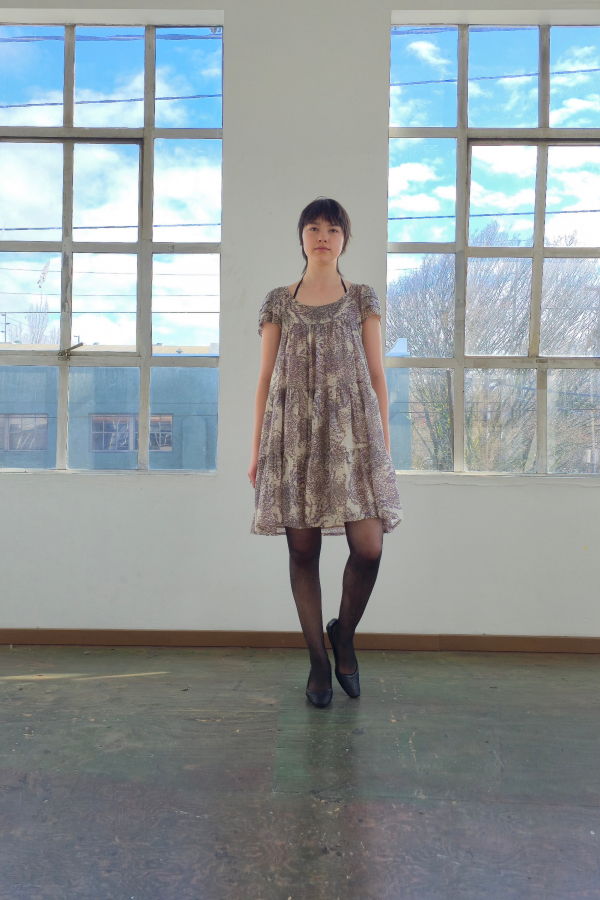 Vintage Sandro Bauble Vines Babydoll Silk Dress Dress