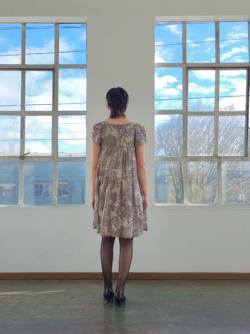 Vintage Sandro Bauble Vines Babydoll Silk Dress Dress