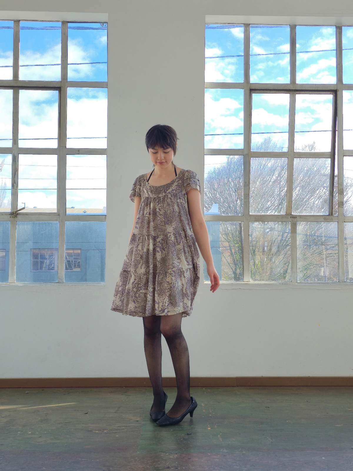 Vintage Sandro Bauble Vines Babydoll Silk Dress Dress - Image 4 of 7