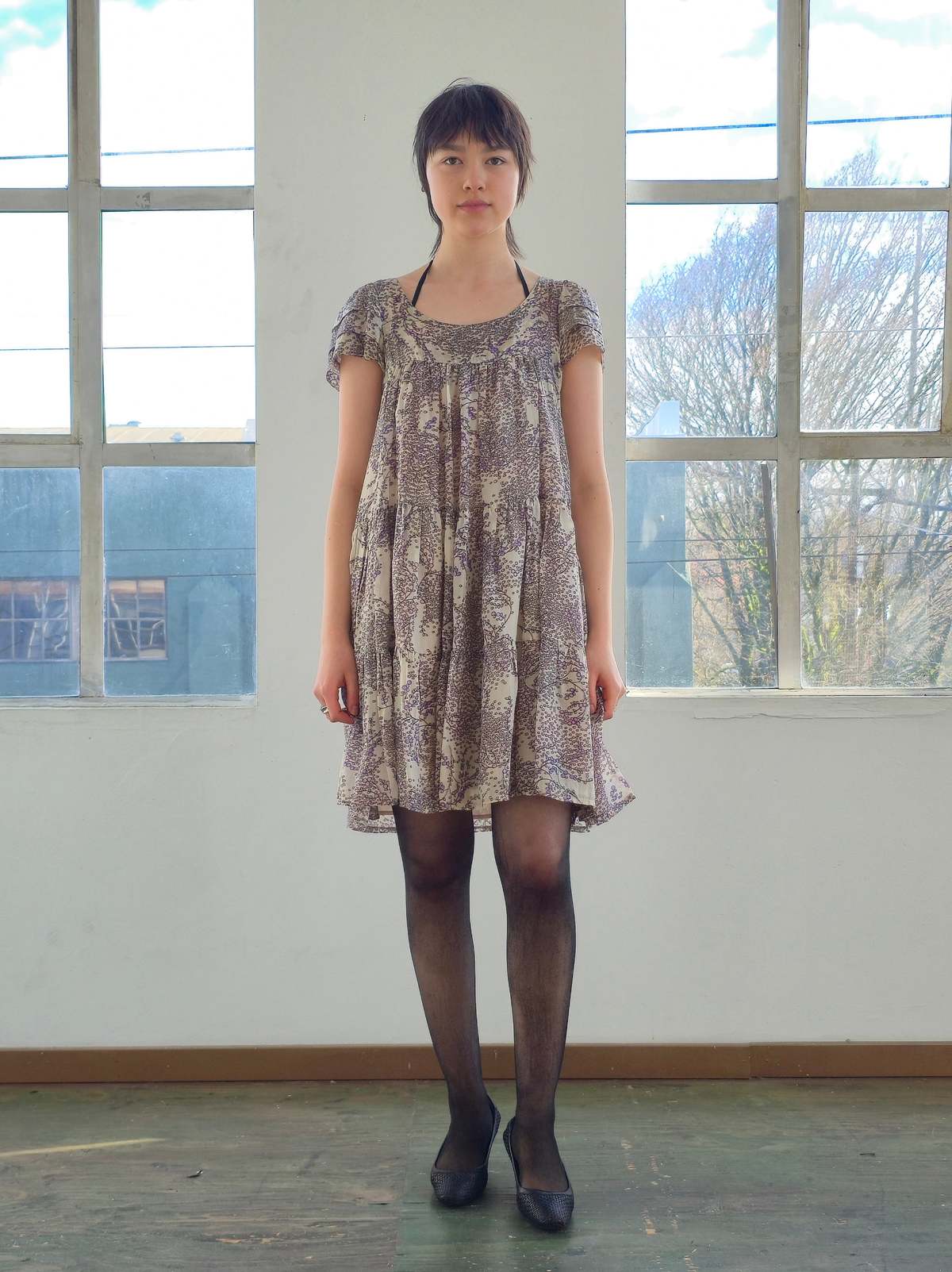 Vintage Sandro Bauble Vines Babydoll Silk Dress Dress - Image 7 of 7