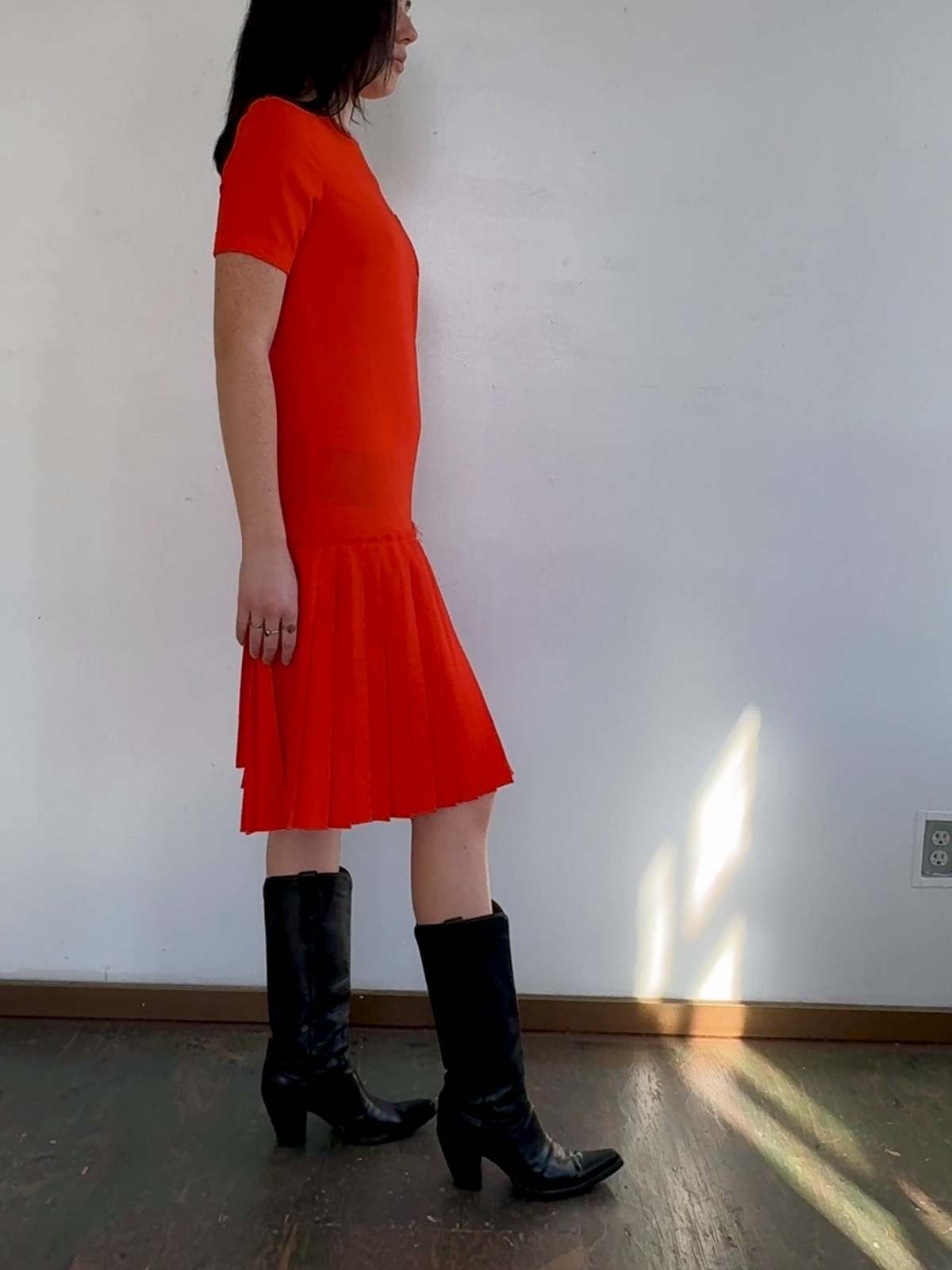 Vintage YMC Blood Orange Drop Waist Dress - Image 2 of 5