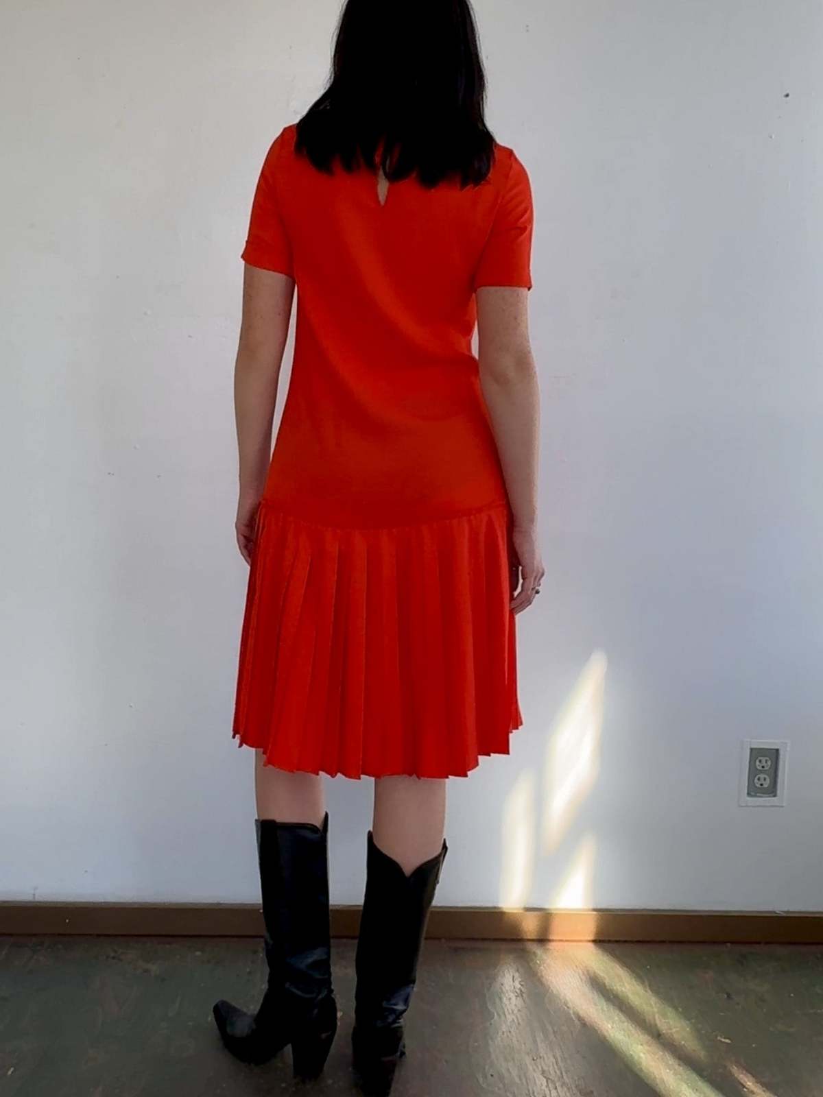 Vintage YMC Blood Orange Drop Waist Dress - Image 4 of 5