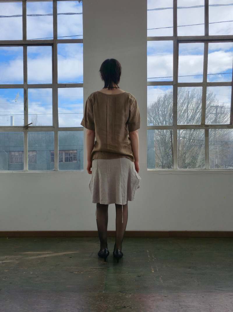 Vintage Yves Saint Laurent Cocoa Linen Blouse