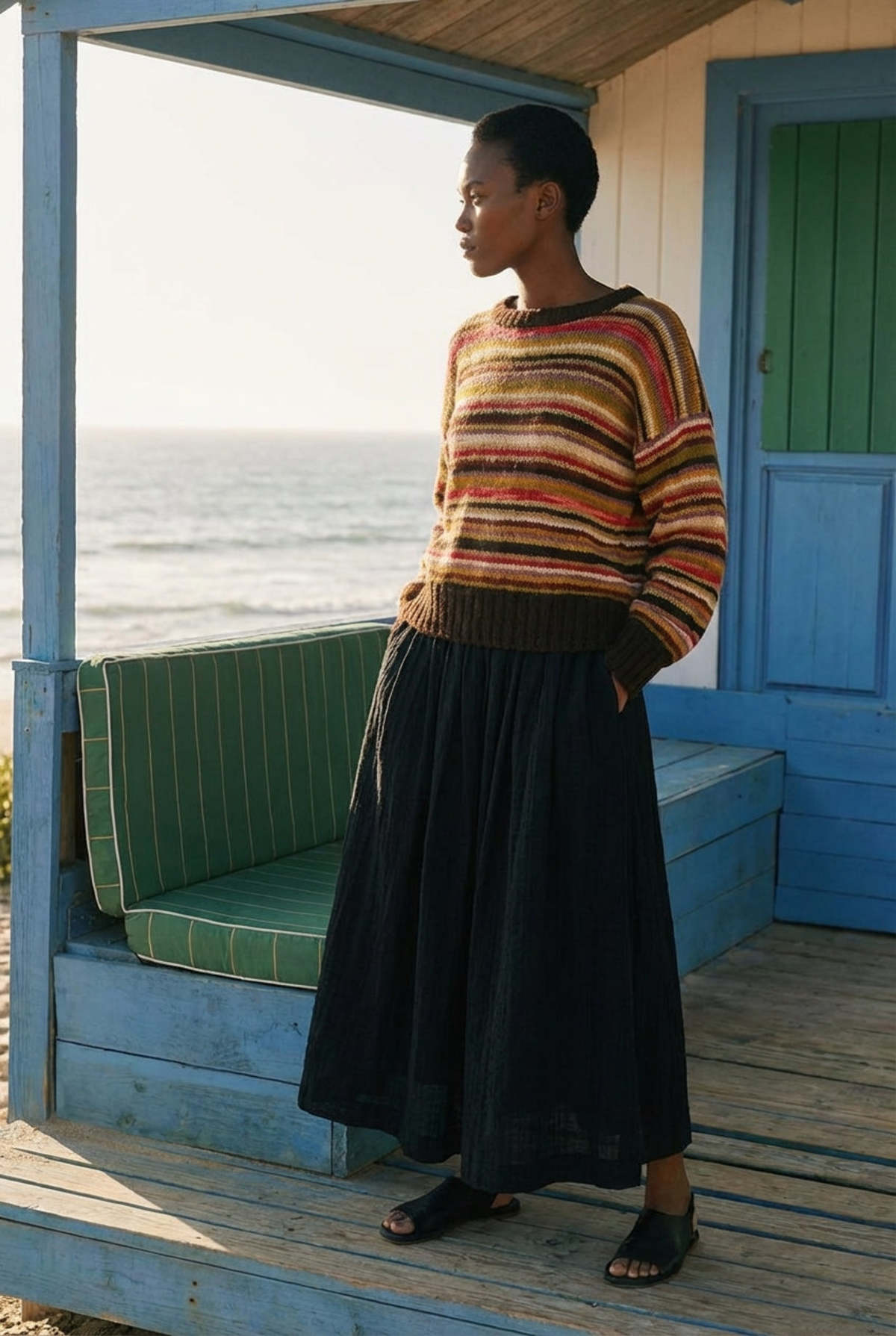 World of Crow The Sunset Stripe Sweater - Image 2 of 4