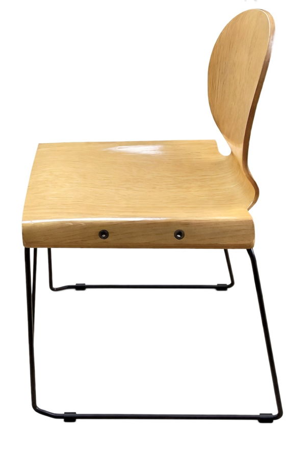 Afra & Tobia Scarpa × Molteni (Italy) Filo Chair, Molded Ash Plywood Shell on Continuous Steel Rod Base
