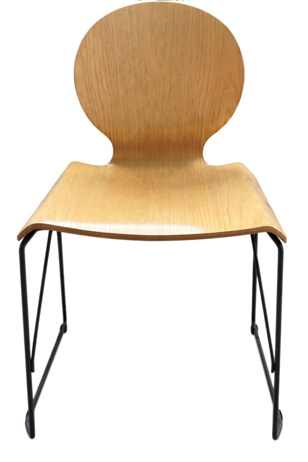 Afra & Tobia Scarpa × Molteni (Italy) Filo Chair, Molded Ash Plywood Shell on Continuous Steel Rod Base