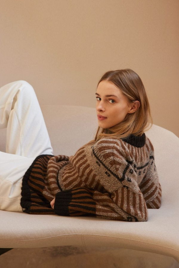 The Knotty Ones Ethno Sweater - Brown