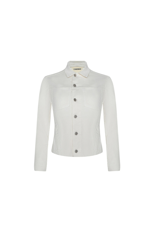 L'agence Janelle Slim Raw Jacket - Light Ecru