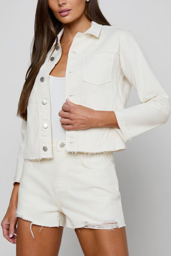 L'agence Janelle Slim Raw Jacket - Light Ecru