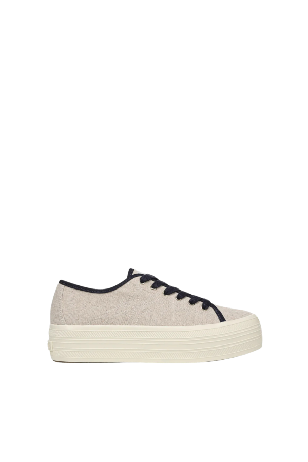 Veronica Beard Truett Platform Sneaker - Sand/Navy