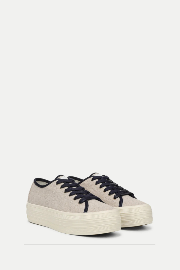 Veronica Beard Truett Platform Sneaker - Sand/Navy