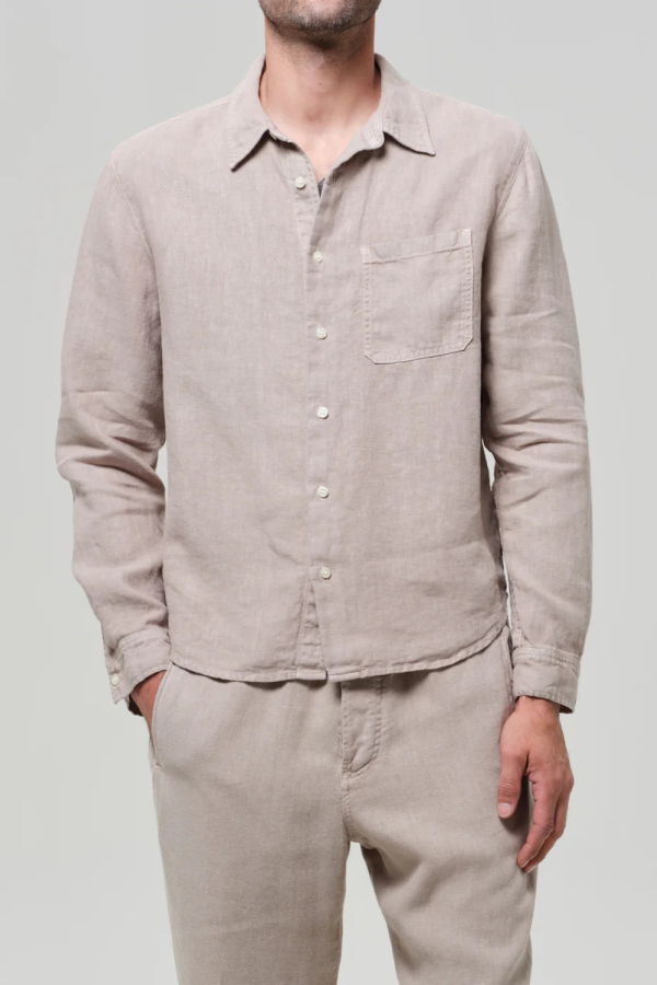 Citizens of Humanity Single Pocket Linen Workshirt - Wheat