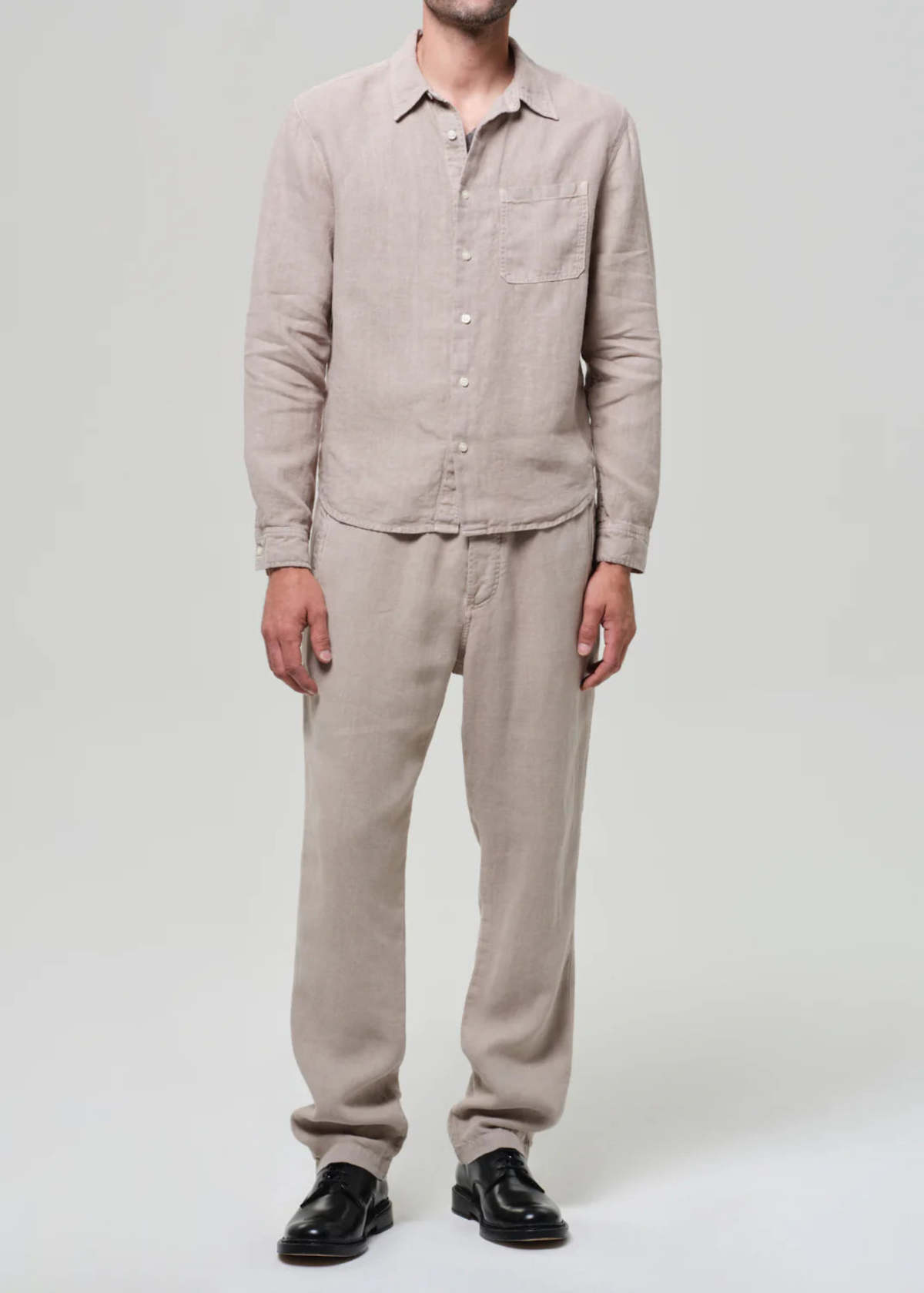Citizens of Humanity Single Pocket Linen Workshirt - Wheat - Image 3 of 7