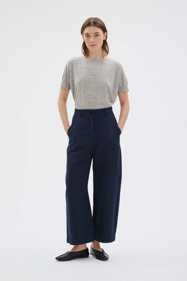 Maska Hisa Organic Cotton Linen Tencel Curved Leg Trousers