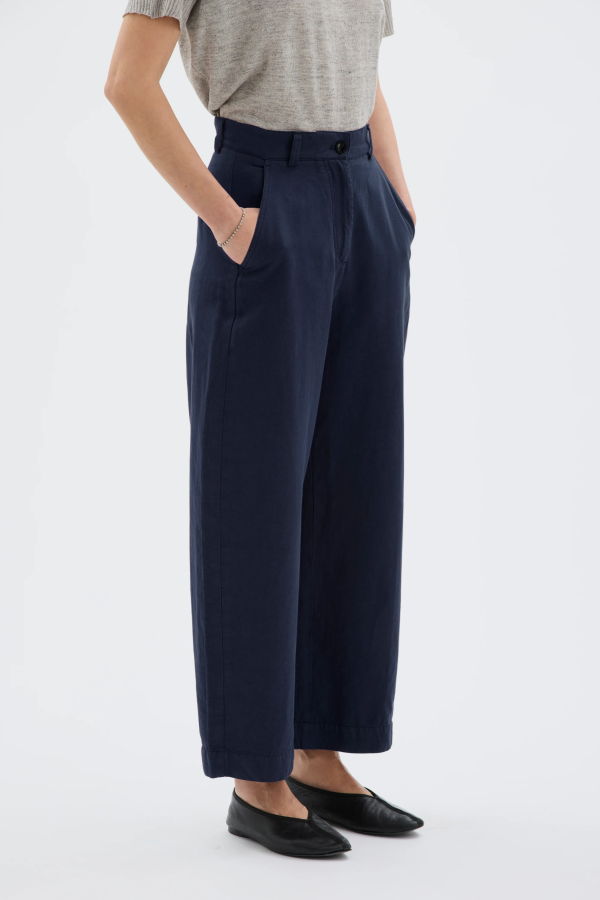 Maska Hisa Organic Cotton Linen Tencel Curved Leg Trousers