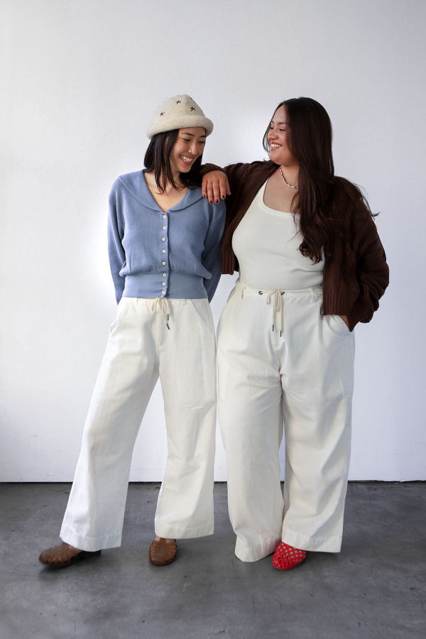 Noble Waffle Sailor Cardigan - Pebble Blue