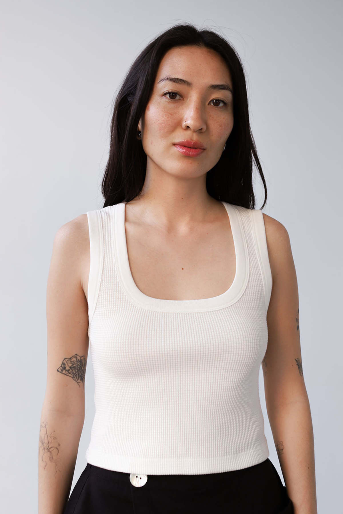 Noble Waffle Square Crop Tank - Bone - Image 1 of 6