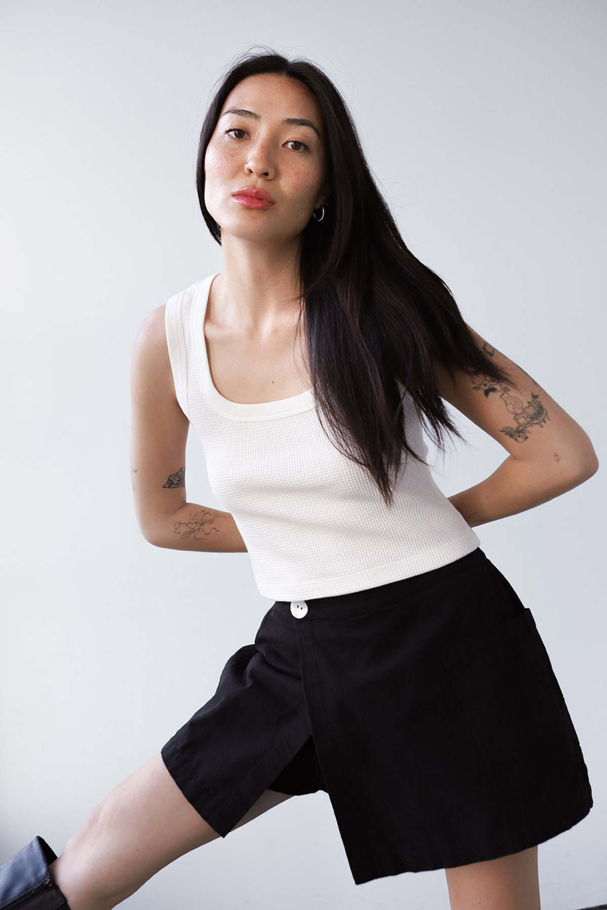 Noble Waffle Square Crop Tank - Bone - Image 2 of 6
