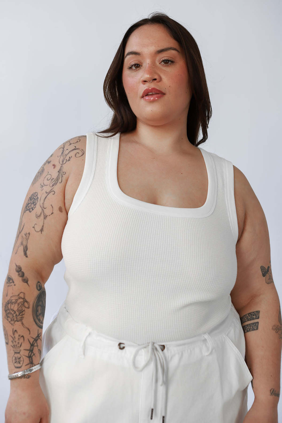 Noble Waffle Square Crop Tank - Bone - Image 4 of 6