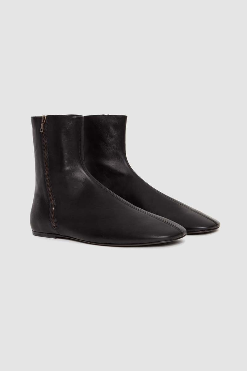 Dries Van Noten Leather Sock Boots - Black