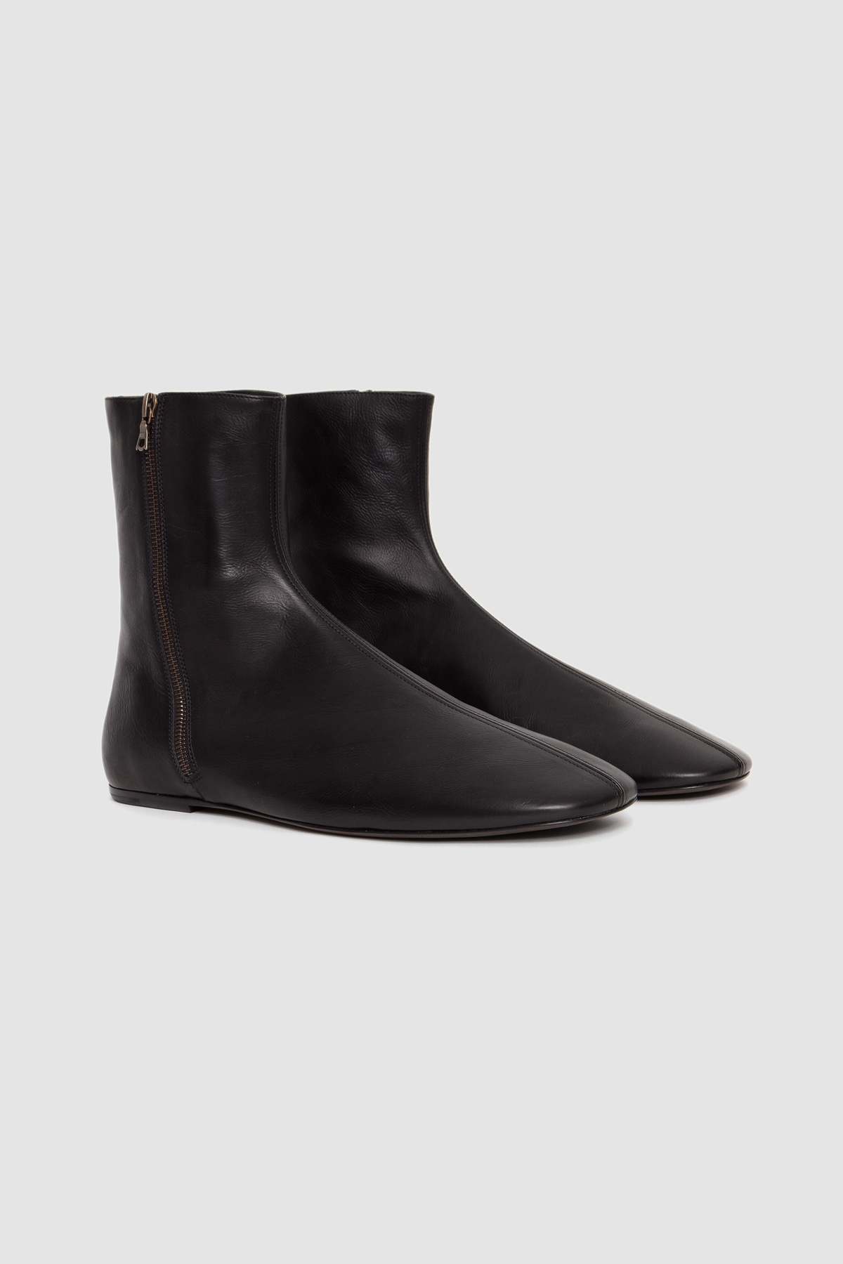 Dries Van Noten Leather Sock Boots - Black - Image 3 of 9