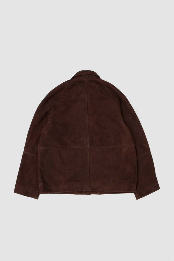 Sunflower Short Raglan Suede Jacket - Dark Brown