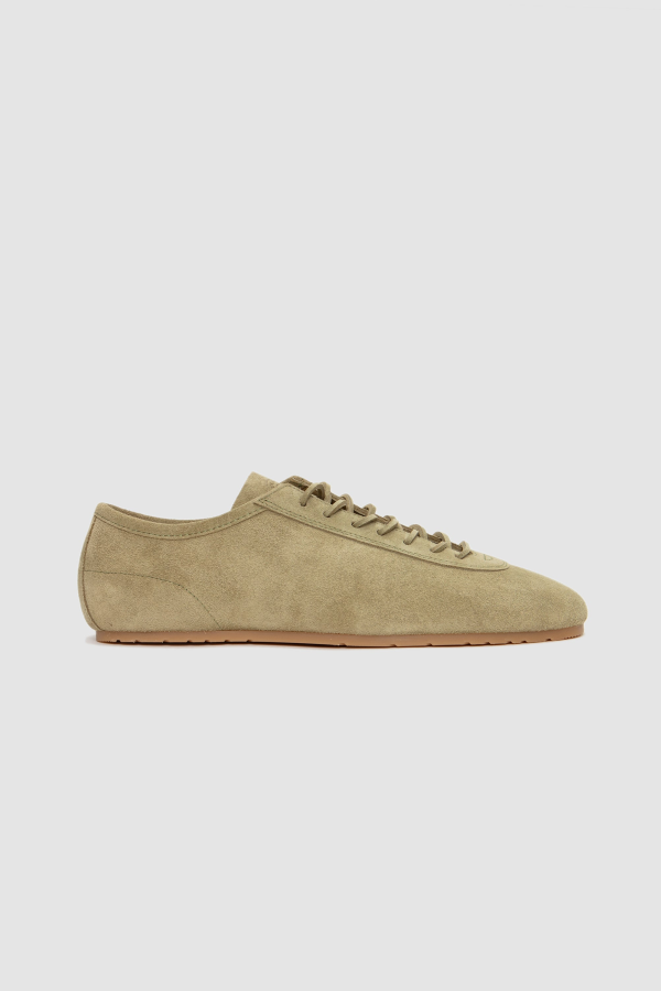 Dries Van Noten Suede Minimal Sneakers - Light Khaki