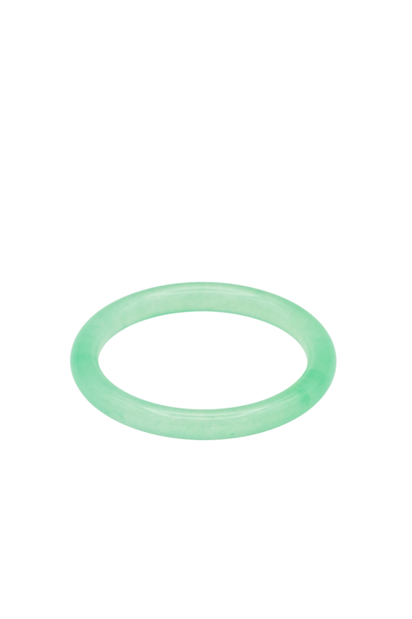 seree Pond Cyan skinny round jade stone bangle - Cyan