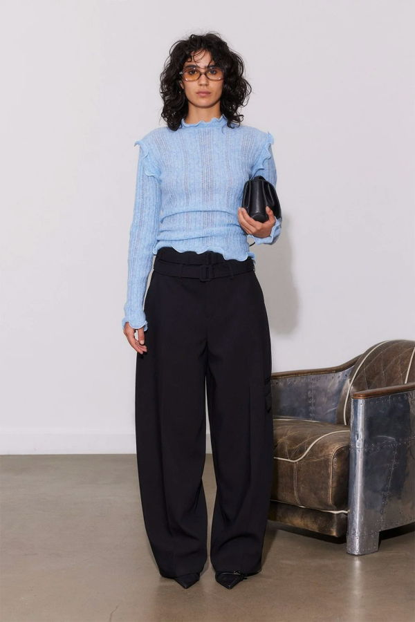 SAEMDI Ice Blue Frill Knit - Blue