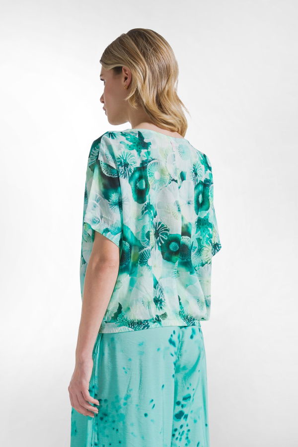 Deha Cotton Muslin Top - Aqua