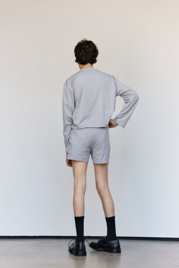 Rier Light Grey Cotton Jersey Shorts