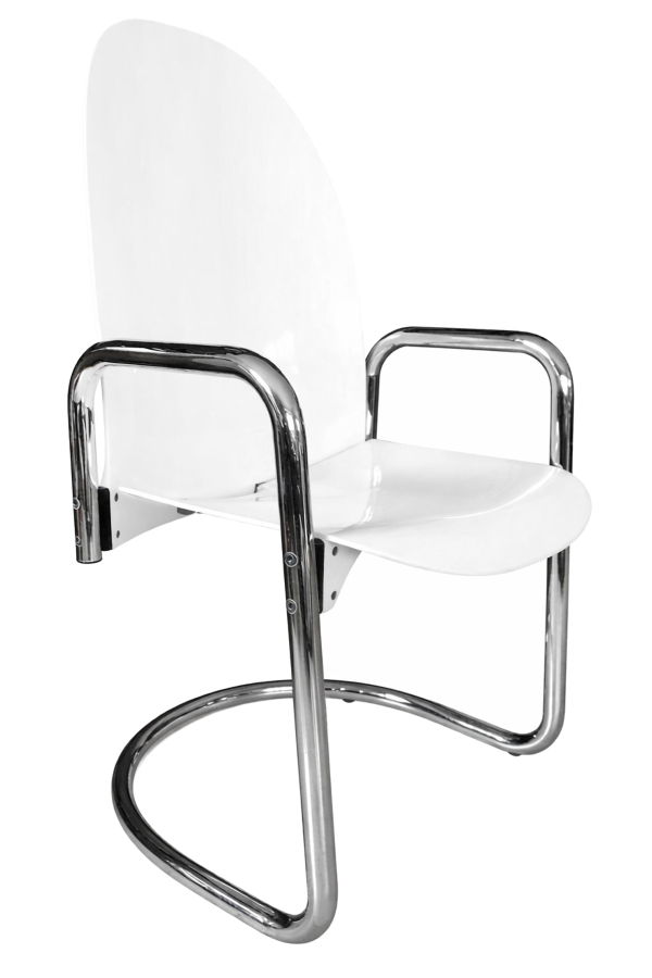 Tobia Scarpa × B&B (Italy) Dialogo Chair, Molded Polymer Shell on Tubular Chrome Cantilever Frame