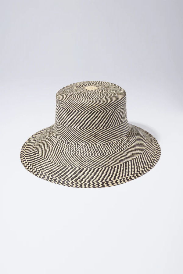 Heads of State Sarah Straw Bucket Hat - Black/White