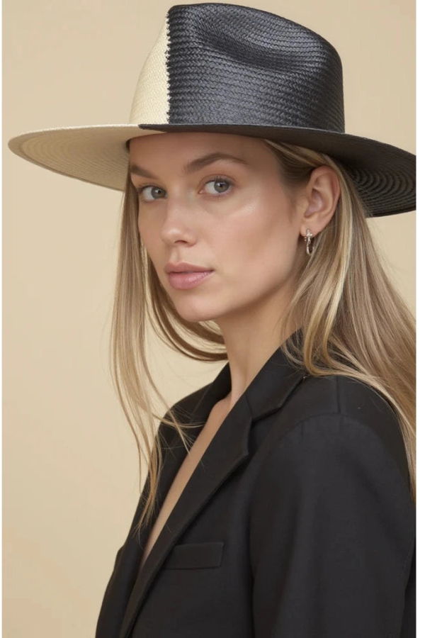 Heads of State Sombra Two-Toned Fedora Hat - Black/White