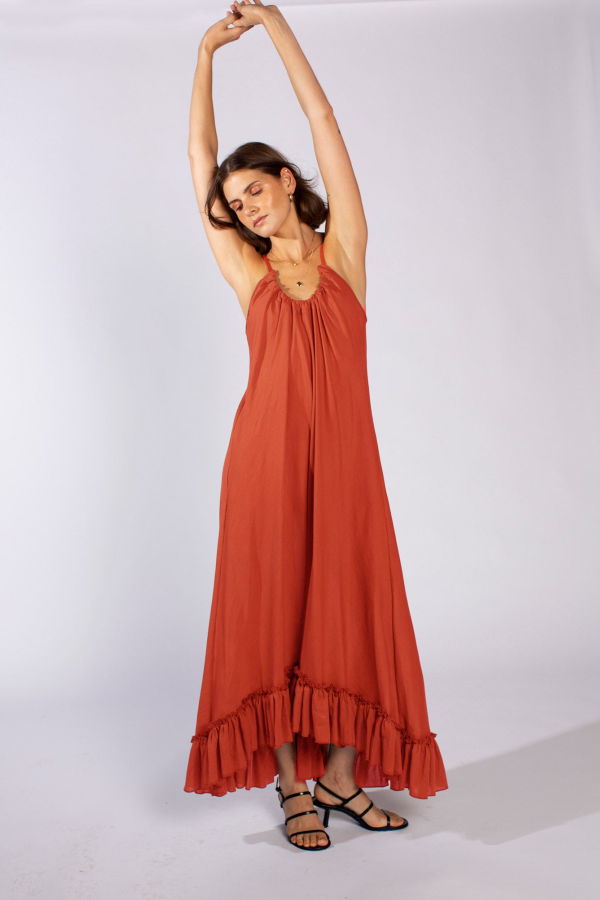 Loup Charmant Anemone Dress - Guava