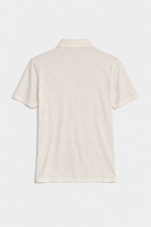 Blue&Cream Short Sleeve Slub Buttondown - Cream