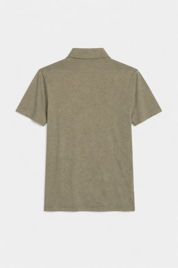 Blue&Cream Short Sleeve Slub Buttondown - Olive