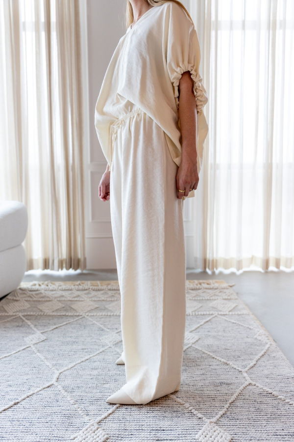 House of Dagmar Drawstring Trousers - Off White