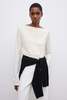 House of Dagmar Long Sleeve Square Neck Top - Cream White - Thumbnail 6