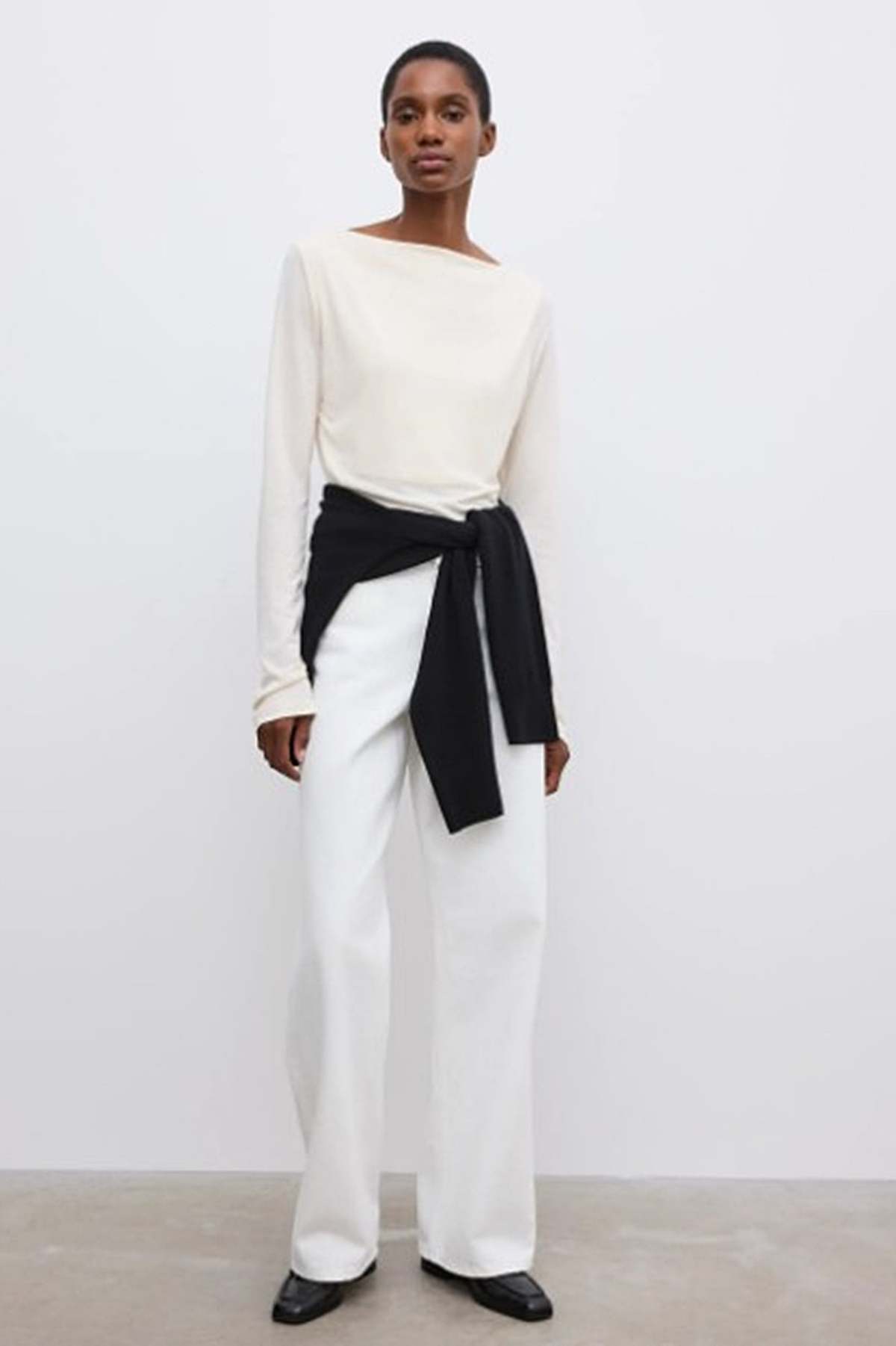 House of Dagmar Long Sleeve Square Neck Top - Cream White - Image 8 of 8