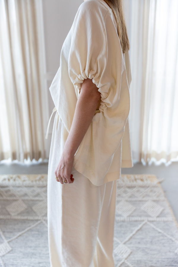 House of Dagmar Rouched V-Neck Top