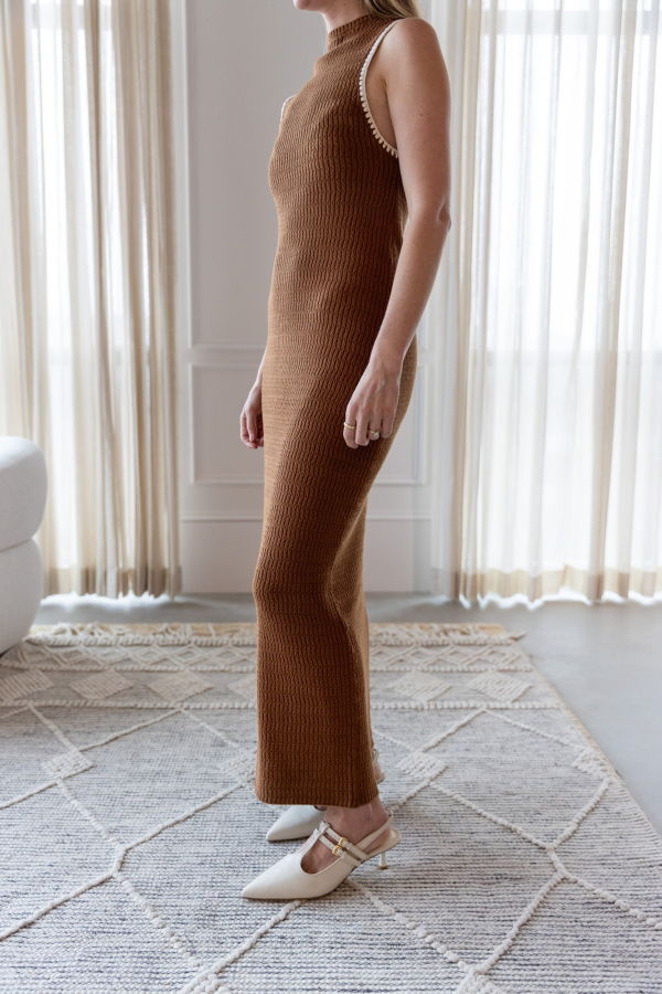 SABLYN Lina Midi Dress With Blanket Stitch