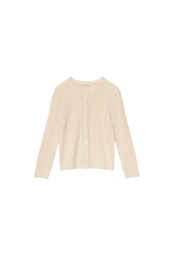 DÔEN Danae Cashmere Cable Cardigan - Dogwood